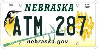 NE license plate ATM287