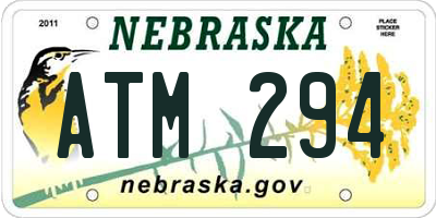 NE license plate ATM294