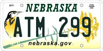 NE license plate ATM299