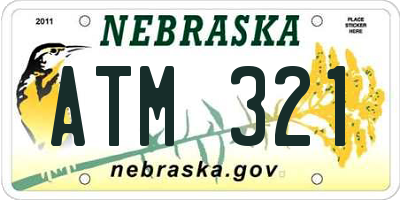 NE license plate ATM321