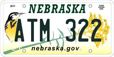 NE license plate ATM322