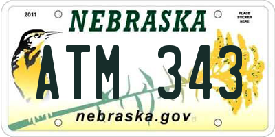 NE license plate ATM343