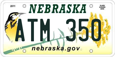NE license plate ATM350