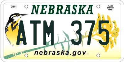 NE license plate ATM375