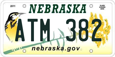 NE license plate ATM382
