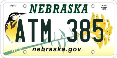 NE license plate ATM385