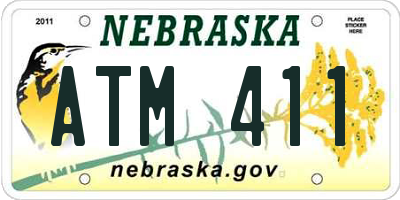 NE license plate ATM411