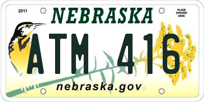 NE license plate ATM416