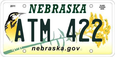 NE license plate ATM422
