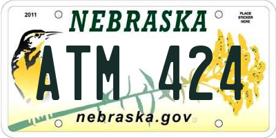 NE license plate ATM424