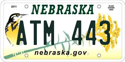 NE license plate ATM443