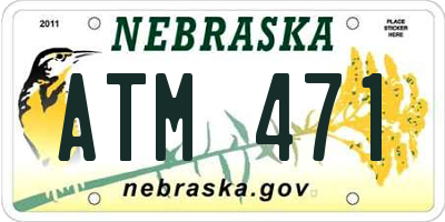 NE license plate ATM471