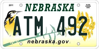 NE license plate ATM492