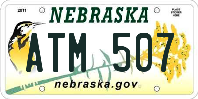 NE license plate ATM507