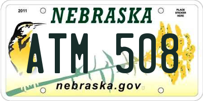 NE license plate ATM508