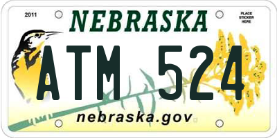 NE license plate ATM524
