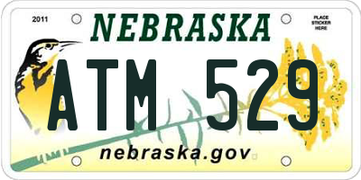 NE license plate ATM529