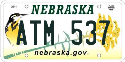 NE license plate ATM537
