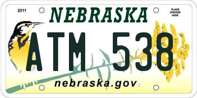 NE license plate ATM538