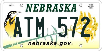 NE license plate ATM572