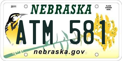NE license plate ATM581
