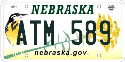 NE license plate ATM589