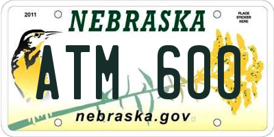 NE license plate ATM600
