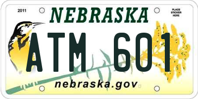 NE license plate ATM601