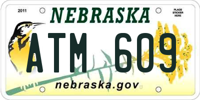 NE license plate ATM609