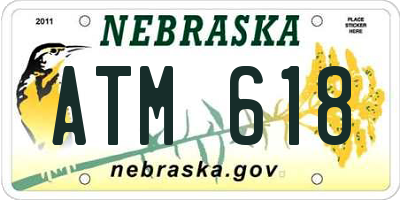 NE license plate ATM618