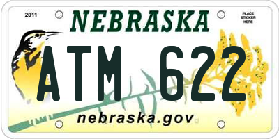 NE license plate ATM622