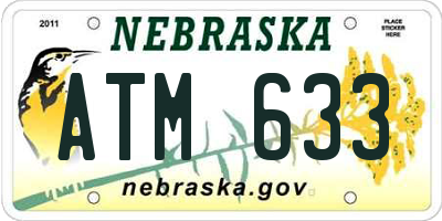 NE license plate ATM633