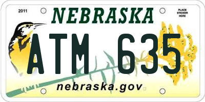 NE license plate ATM635