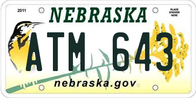 NE license plate ATM643