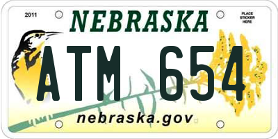 NE license plate ATM654