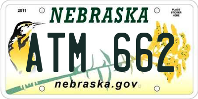 NE license plate ATM662