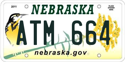 NE license plate ATM664