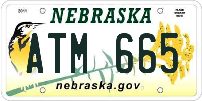 NE license plate ATM665