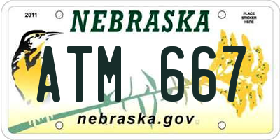 NE license plate ATM667