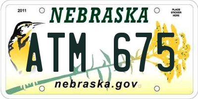 NE license plate ATM675