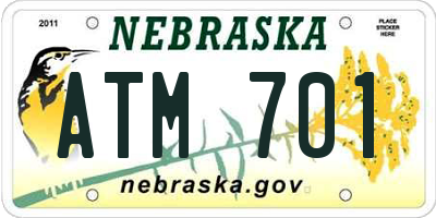 NE license plate ATM701
