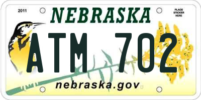 NE license plate ATM702