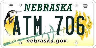 NE license plate ATM706