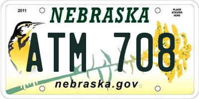 NE license plate ATM708