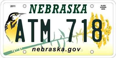 NE license plate ATM718