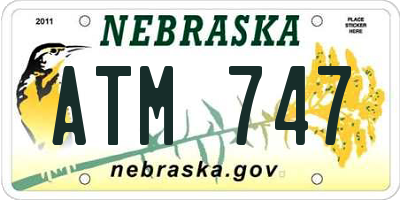 NE license plate ATM747