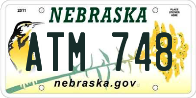 NE license plate ATM748