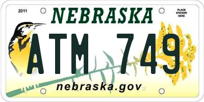 NE license plate ATM749