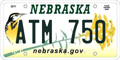 NE license plate ATM750