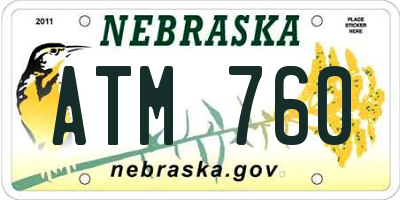 NE license plate ATM760
